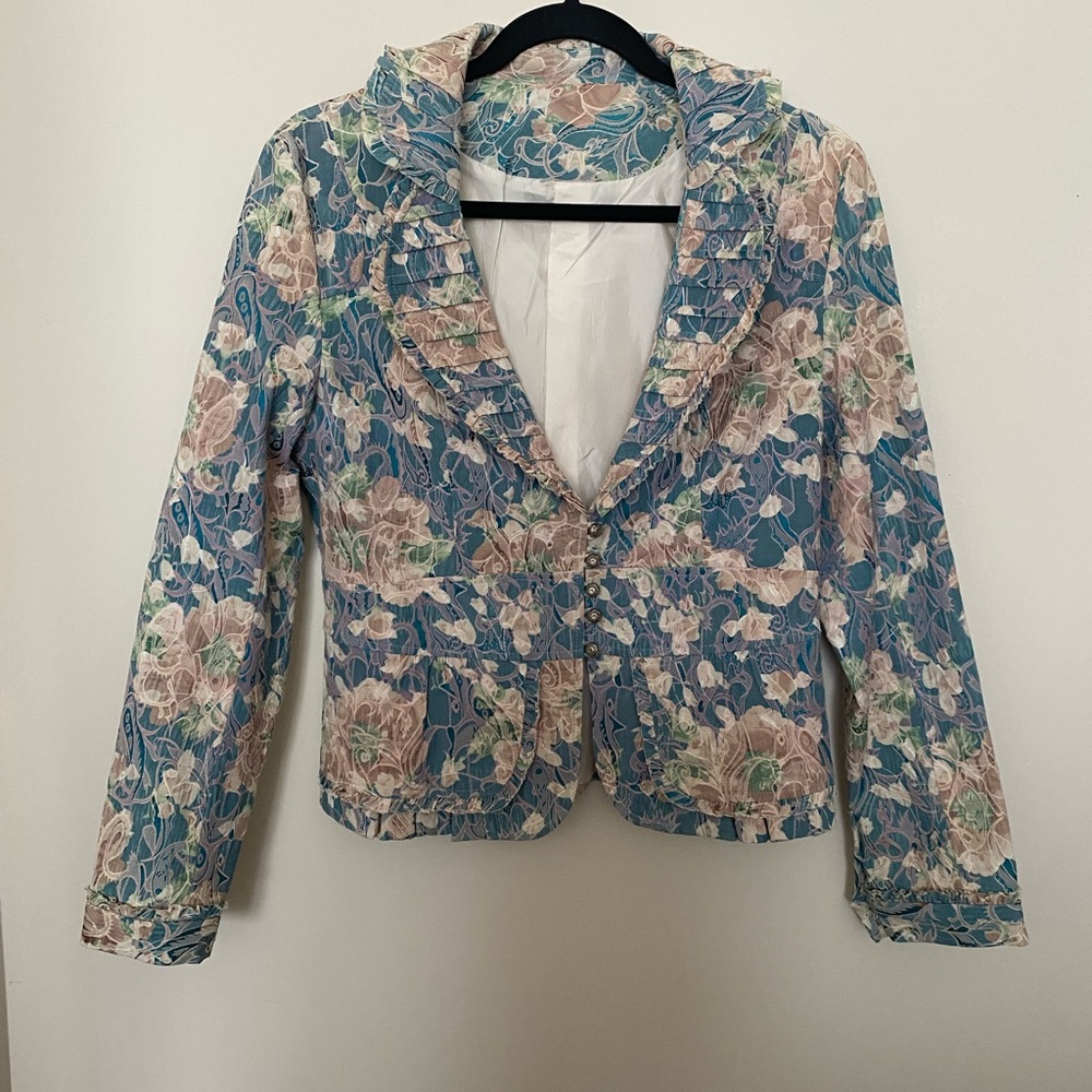 vintage floral brocade blazer